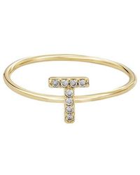 Adornia - 14K Plated Cz Initial Ring - Lyst