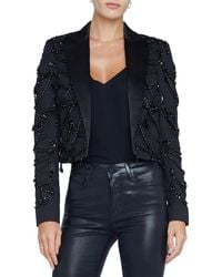L'Agence - Jen Beaded Crop Blazer - Lyst
