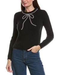 English Factory - Rhinestone Bow Knit Sweater - Lyst