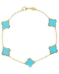Italian Gold - 14k Turquoise Enamel Chain Bracelet - Lyst