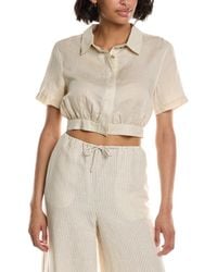 Onia - Air Linen-blend Cropped Button Down - Lyst