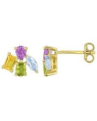 Rina Limor - 1.48 Ct. Tw. Amethyst, Sapphire, Peridot, Topaz Floral Drop Earrings - Lyst