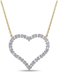 Rina Limor - 10k 0.36 Ct. Tw. Diamond Heart Necklace - Lyst