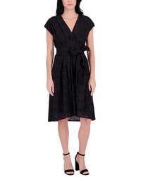 Kensie - Embroidered Midi Dress - Lyst