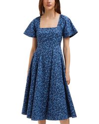 Draper James - Caitlyn Square Neck Midi Dress - Lyst