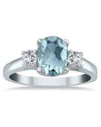 Gem Spark - 14K 1.58 Ct. Tw. Diamond & Aquamarine Ring - Lyst