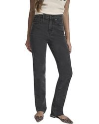 DKNY - High Rise Ecru Relaxed Straight Jean - Lyst