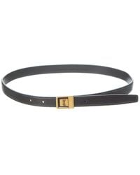Saint Laurent - La 66 Buckle Thin Leather Belt - Lyst