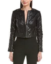 Joseph Ribkoff - Quilted Faux Leather Jacket - Lyst