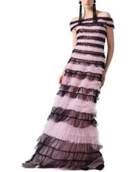 Carolina Herrera - Embellished Off-Shoulder Tiered Gown - Lyst