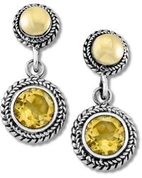 Samuel B. - 18K & 0.65 Ct. Tw. Citrine Basketweave Earrings - Lyst