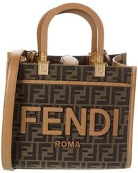 Fendi - Sunshine Small Ff Jacquard & Leather Tote - Lyst