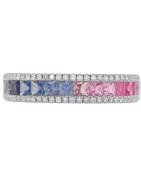 Diana M. Jewels - Fine Jewelry 14k 1.47 Ct. Tw. Diamond & Sapphire Half-eternity Ring - Lyst