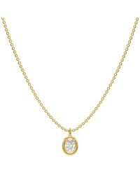 Lab Grown Diamonds - 18K Plated 1.00 Ct. Tw. Lab-Grown Diamond Necklace - Lyst