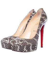 Christian Louboutin - Snakeskin Leather Bianca Platform Pump (Authentic Pre-Loved) - Lyst