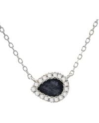 Gemstones - 14K 0.27 Ct. Tw. Diamond & Sapphire Necklace - Lyst
