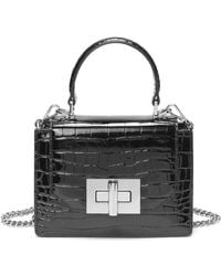Tiffany & Fred Paris - Croc-Embossed Patent Satchel - Lyst