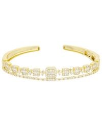 Juvell - Plated Cz Cuff Bangle Bracelet - Lyst