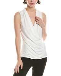 Anne Klein - Shirred Surplice Blouse - Lyst