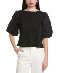 Vince Camuto - Crewneck Puff Sleeve Knit Top - Lyst