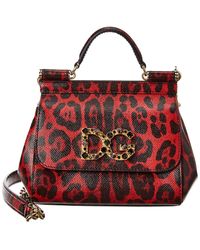 Dolce & Gabbana Sicily Leather Satchel - Red