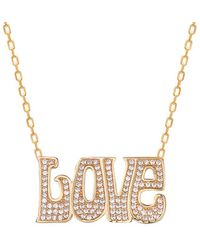 Glaze Jewelry - 14k Over Silver Cz Love Necklace - Lyst