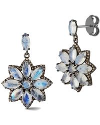 Banji Jewelry - Silver 13.16 Ct. Tw. Diamond & Labradorite Drop Earrings - Lyst