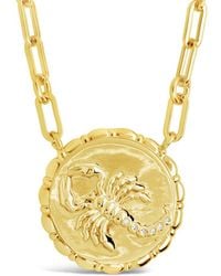 Sterling Forever - 14k Plated Cz Bold Link Scorpio Zodiac Necklace - Lyst