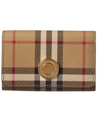 Burberry - Vintage Check E-canvas & Leather Wallet - Lyst