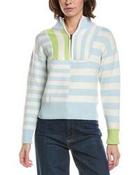 Brodie Cashmere - Mix Stripe 1/2-Zip Cashmere-Blend Pullover - Lyst