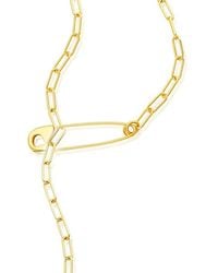 Adornia - 14k Plated Safety Pin Necklace - Lyst
