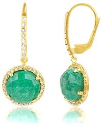 MaxColor - 18K Over 6.50 Ct. Tw. Emerald Dangle Earrings - Lyst