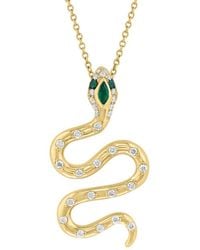 Effy Fine Jewelry - 14K 0.45 Ct. Tw. Diamond & Emerald Necklace - Lyst