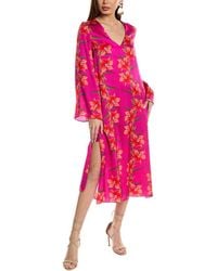 Borgo De Nor - Phoenix Hammered Satin Silk Midi Dress - Lyst