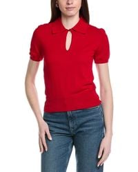 FRAME - The Keyhole Polo Top - Lyst