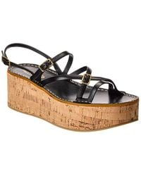 Tod's - Leather Wedge Sandal - Lyst