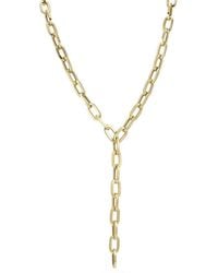 Chloe and Madison - 18K Over Paperclip Lariat Necklace - Lyst