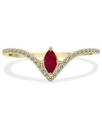 Gem Spark - 14K 0.27 Ct. Tw. Diamond & Ruby Ring - Lyst