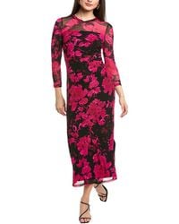 Anne Klein - Side Ruched Midi Dress - Lyst