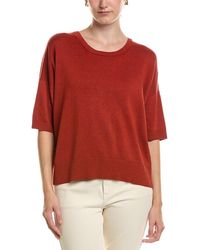 Eileen Fisher - Crewneck Elbow Sleeve Sweater - Lyst