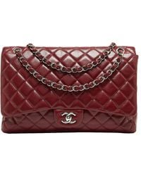 Chanel - Quilted Caviar Leather Maxi Classic Single Double Flap Bag (Authentic Pre-Owned) - Lyst