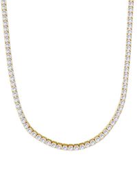 Adornia - 14K Plated Crystal 3Mm Tennis Chain Necklace - Lyst