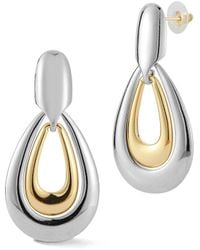 Glaze Jewelry - Plated Two-Tone Pear Shaped Dangle Drop Earrings - Lyst