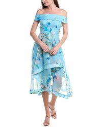 Adrianna Papell - Off-The-Shoulder Organza Gown - Lyst