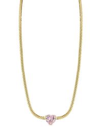 Sphera Milano - 14K Over Cz Heart Choker Necklace - Lyst
