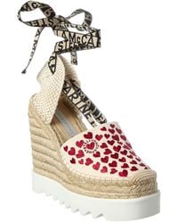 Stella McCartney - Gaia Canvas Wedge Sandal - Lyst