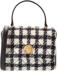 Versace - La Medusa Tweed & Leather Shoulder Bag - Lyst