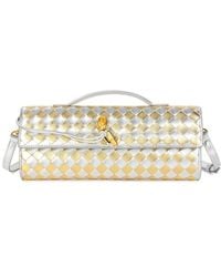 Tiffany & Fred Paris - Woven Metallic Leather Top Handle Crossbody - Lyst
