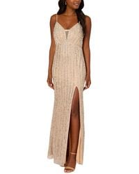 Adrianna Papell - Beaded Mermaid Gown - Lyst