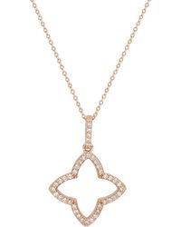 Suzy Levian - 14K 0.30 Ct. Tw. Diamond Clover Necklace - Lyst